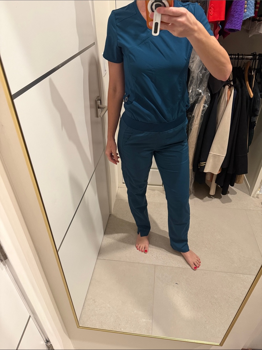 Women’s Teal blue scrubs set XS